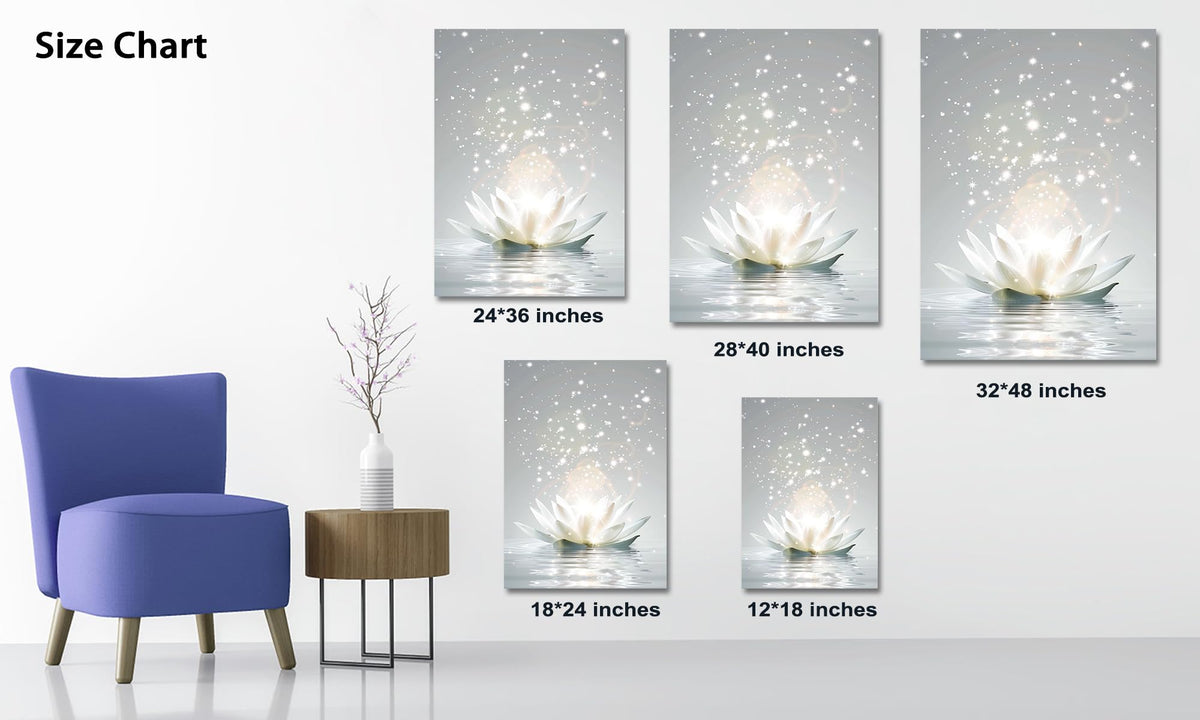 Zen Wall Art White Lotus Flower Canvas Art Print for Spa Bathroom Decor (Zen Stones Canvas Frame-03 / 18"L x 12"W)