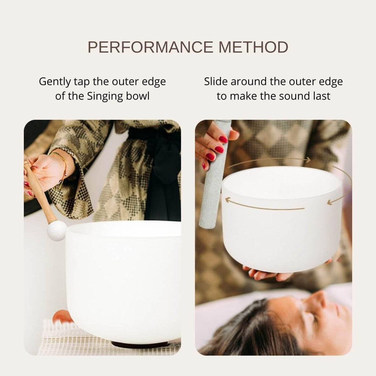 Crystal Singing Bowl 8 inch White F Note 432Hz with Carrying Case (8 Inch F)