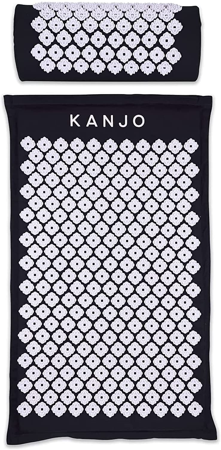 Acupressure Mat and Pillow Set for Back Pain Relief & Neck Pain Relief (Standard Onyx)