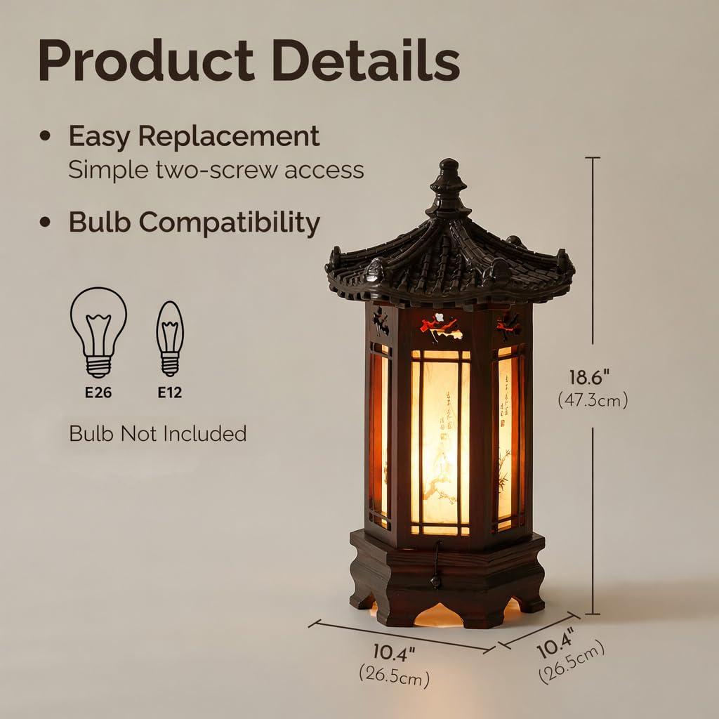 Traditional Korean Wood Lamp (Pavilion L)