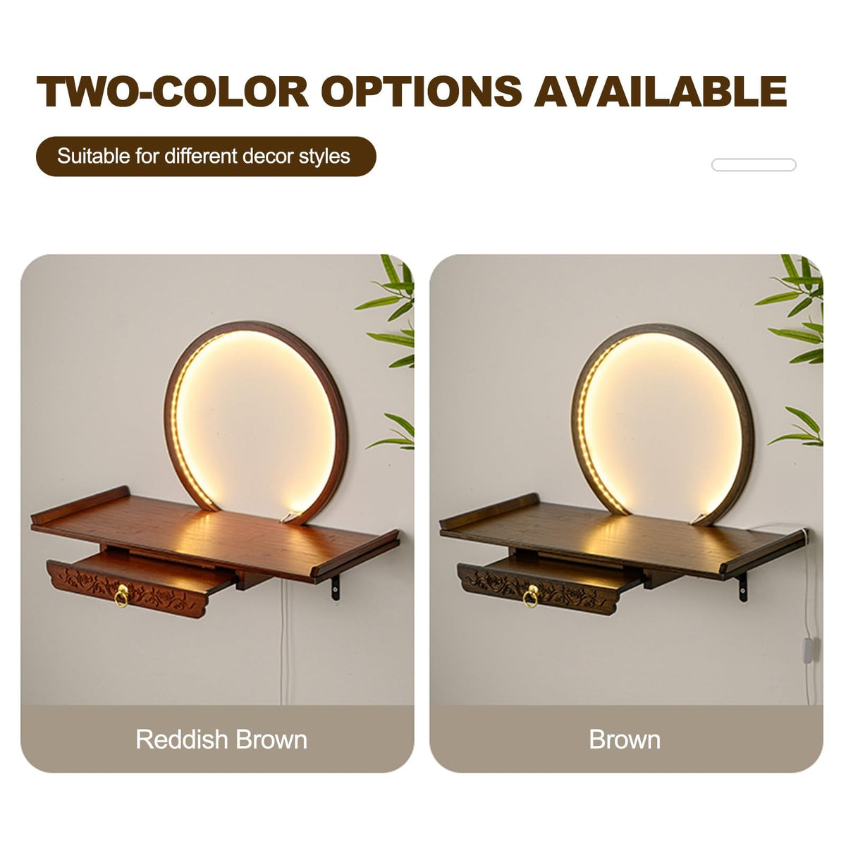 Wall Mounted Personal Shrine Altar Table (Brown / 50cm/19.7in)