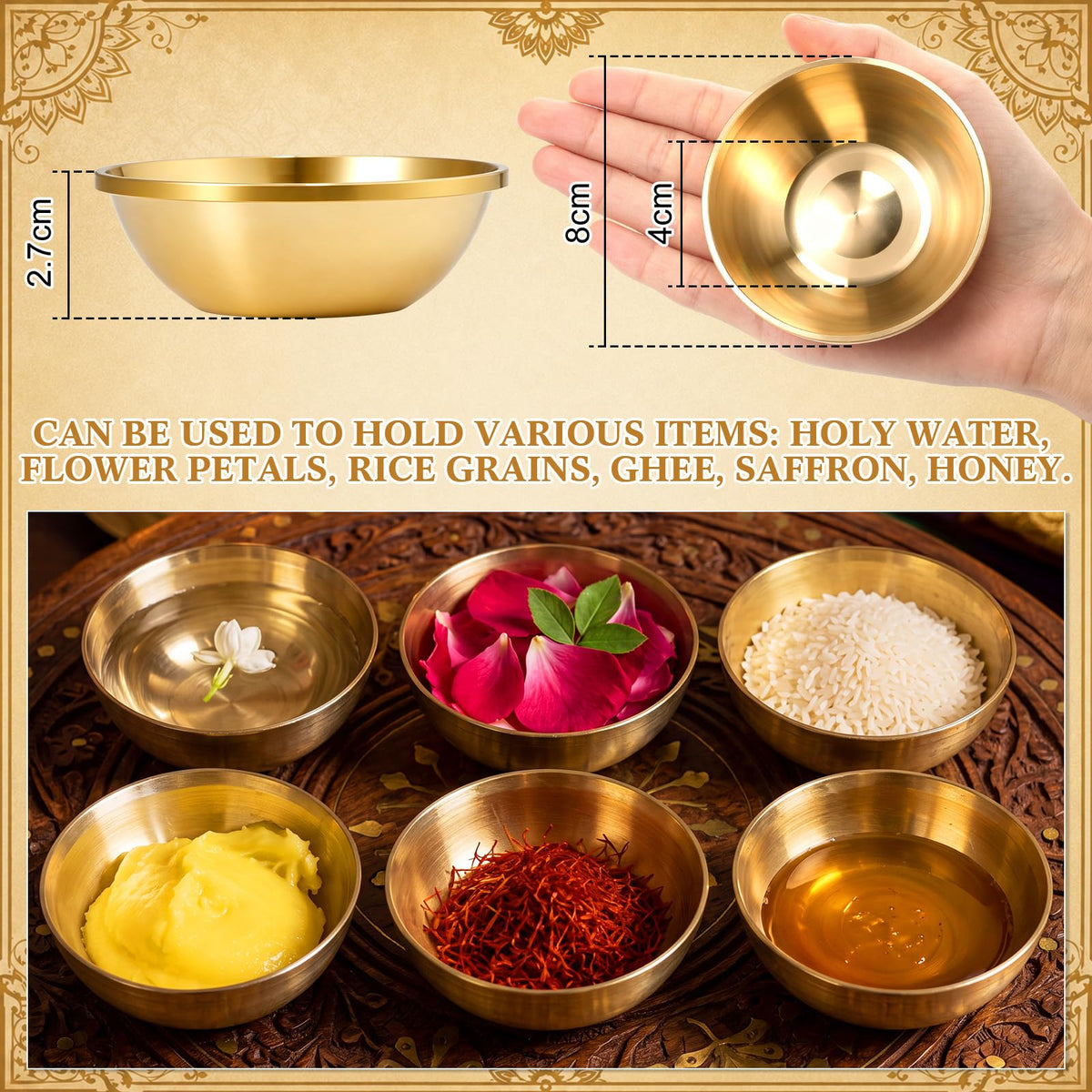 Diwali Pure Brass Bowl Navratri Return Gift (3.15 Inch)