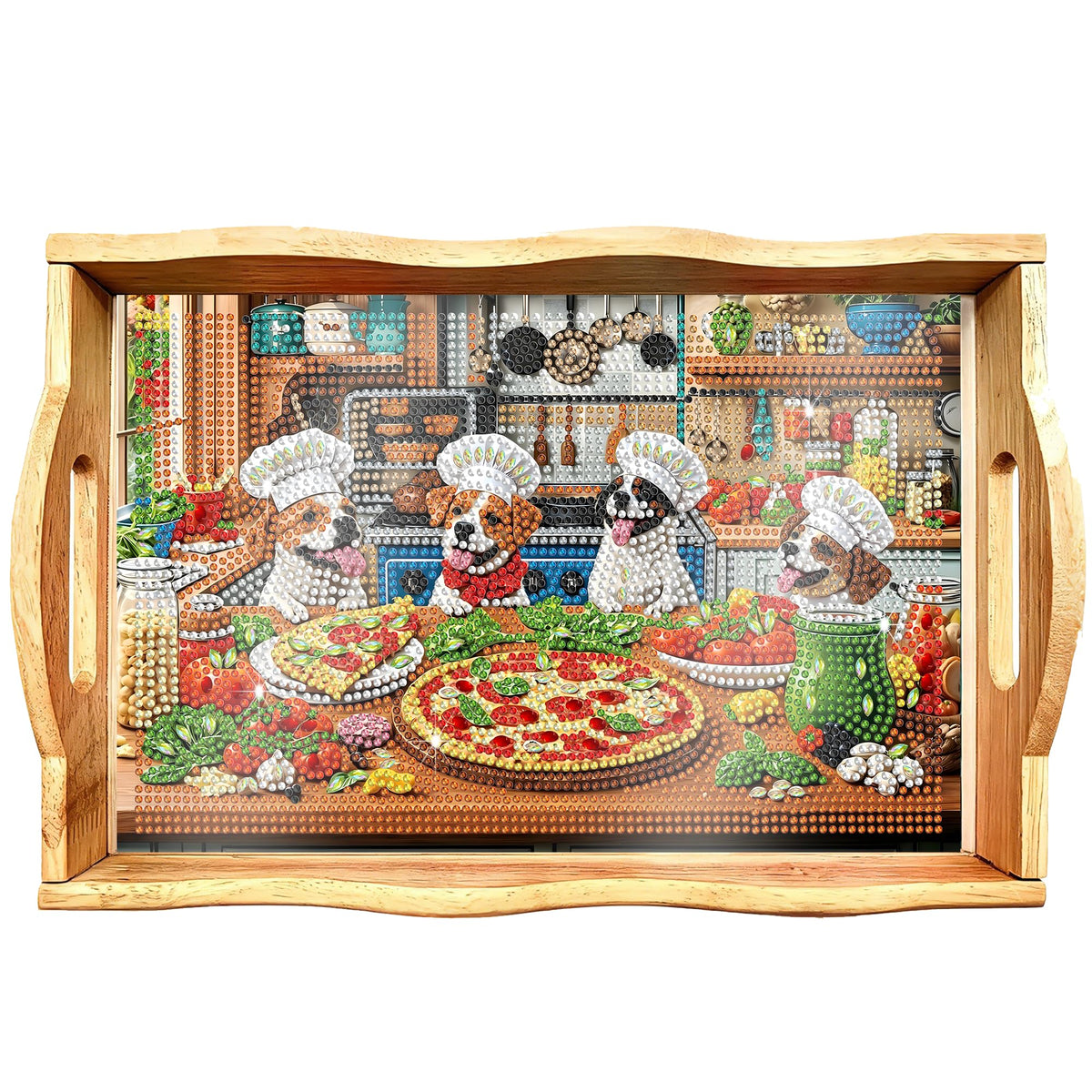 DIY Diamond Painting Wood Serving Tray Kit With Handles 7.8*11.8in (Cp045)