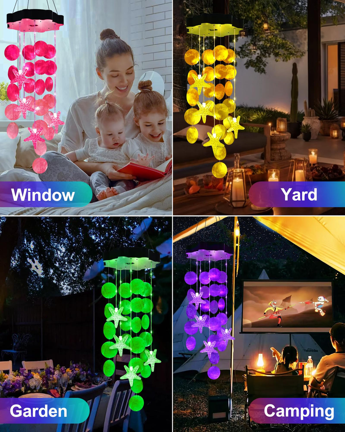 Solar Wind Chimes for Outside (Green)