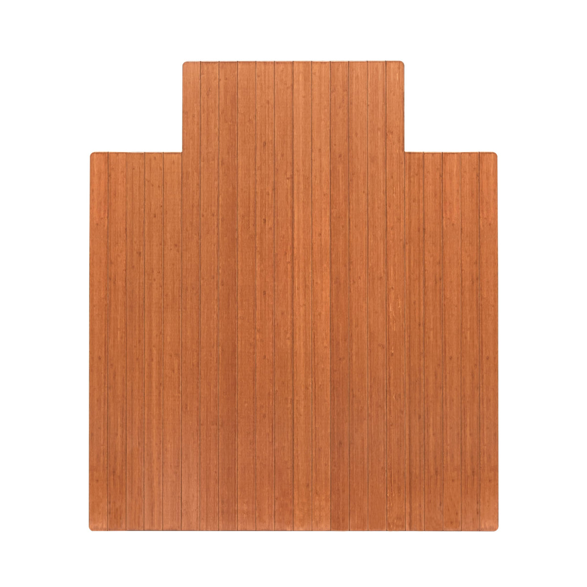 52" x 44" Bamboo Office Chair Mat for Carpet & Hardwood Floor (Walnut / 52" x 44" / With Lip)