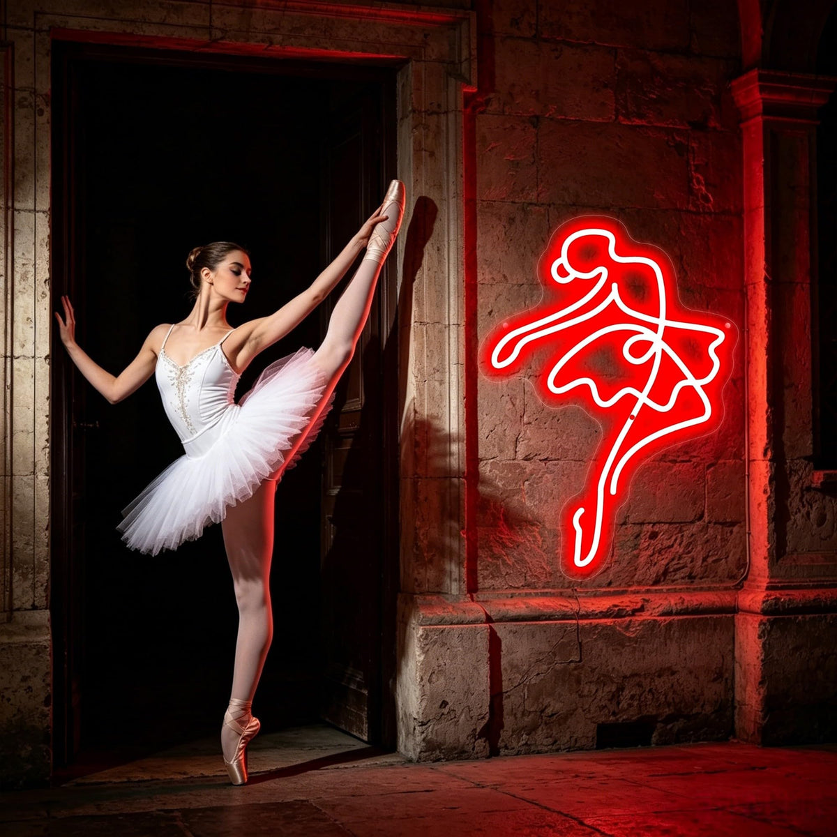 Dance Ballerina Neon Sign Girl Bedroom Aesthetic LED Wall Decor (Ballet)