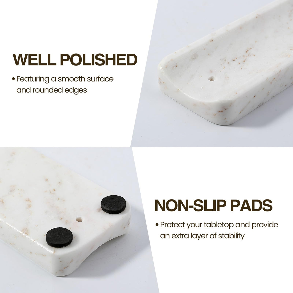 Marble Incense Holder (White&gold)
