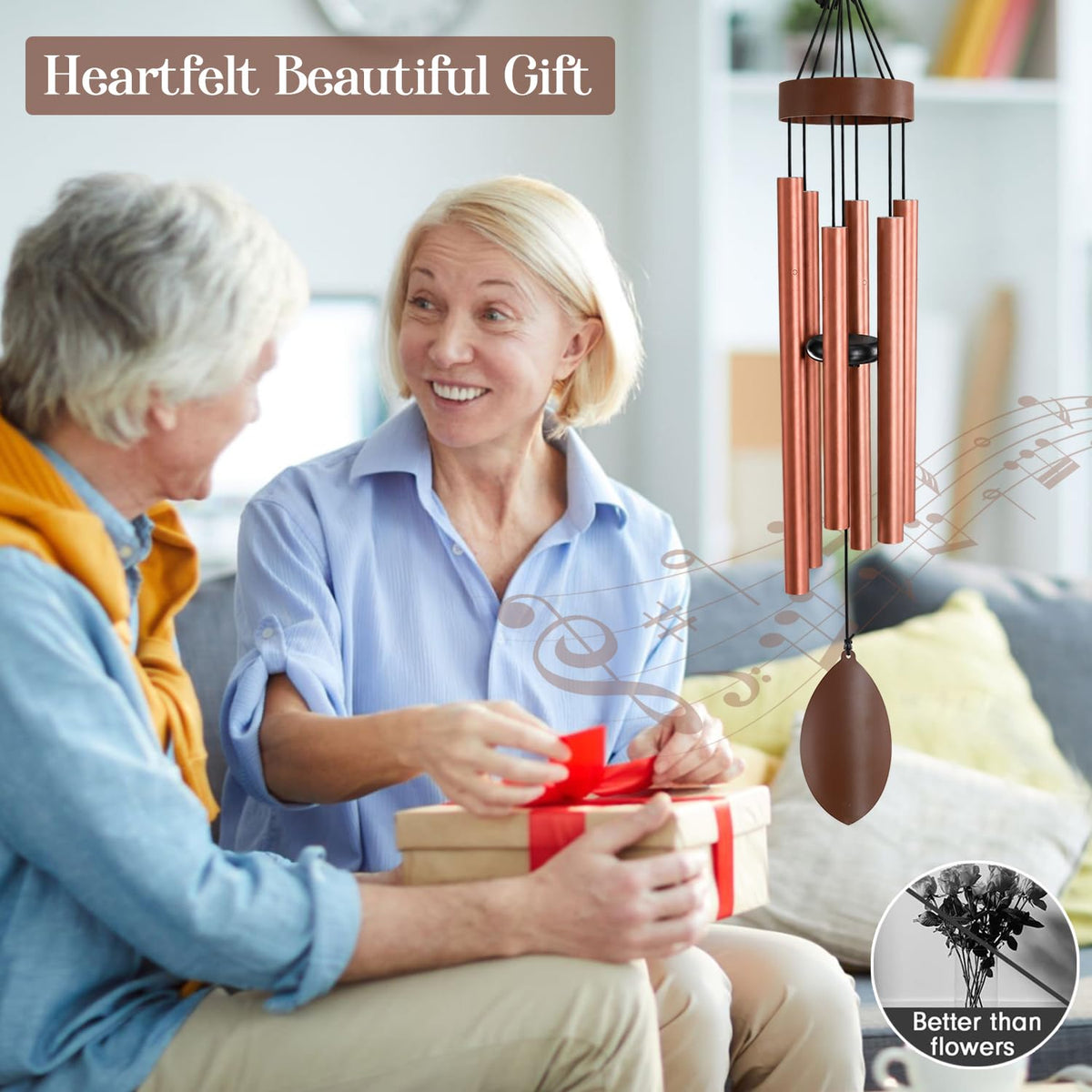 36 Inch Deep Tone Wind Chimes for Outside (36"cp)