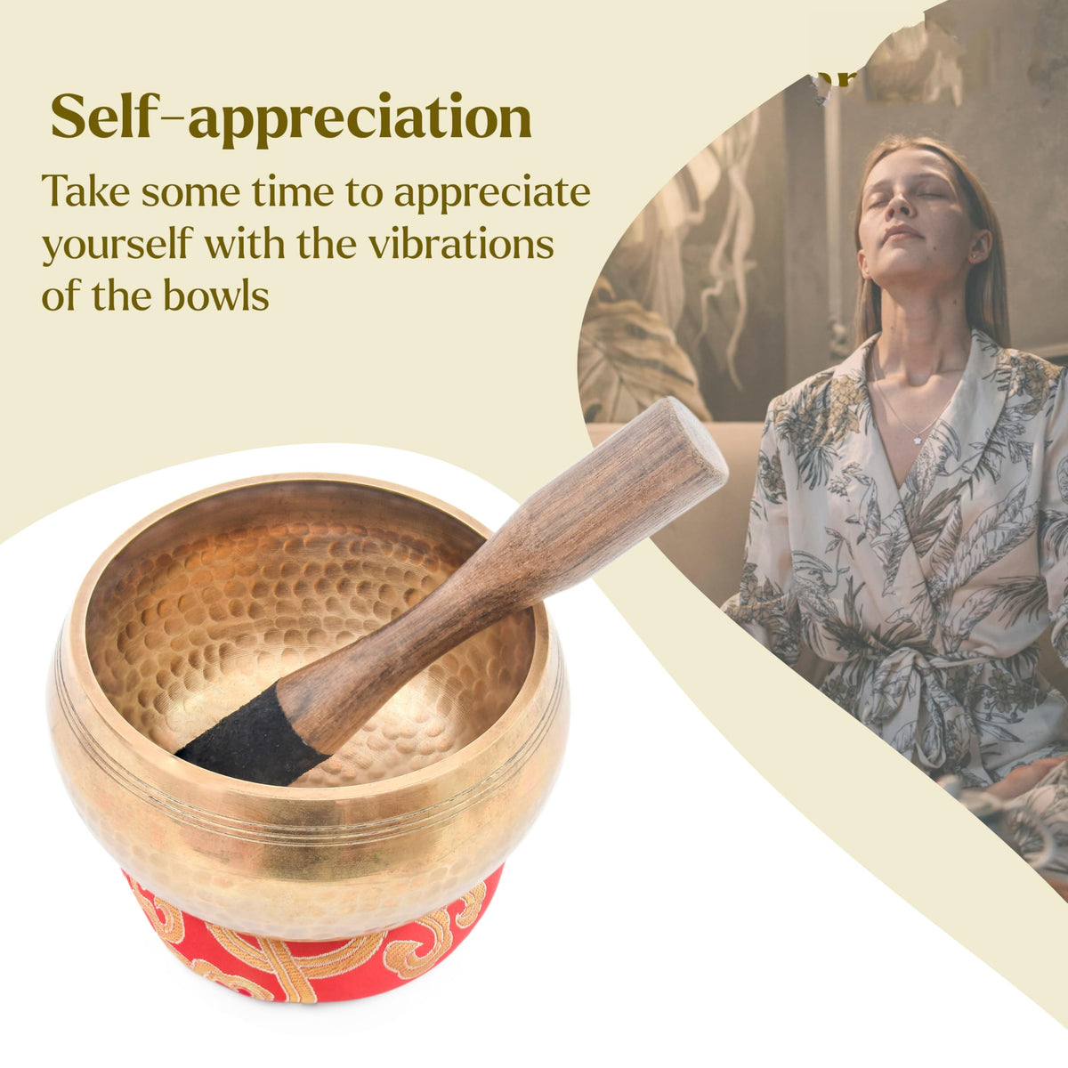 Tibetan Singing Bowl Set (5.2 Inch Bowl)