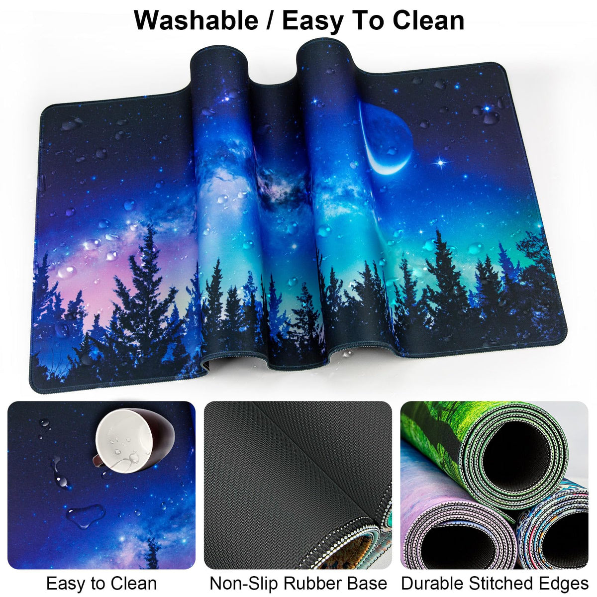 4 in 1 Mouse Pad and Keyboard Wrist Rest (C1-forest Moon)