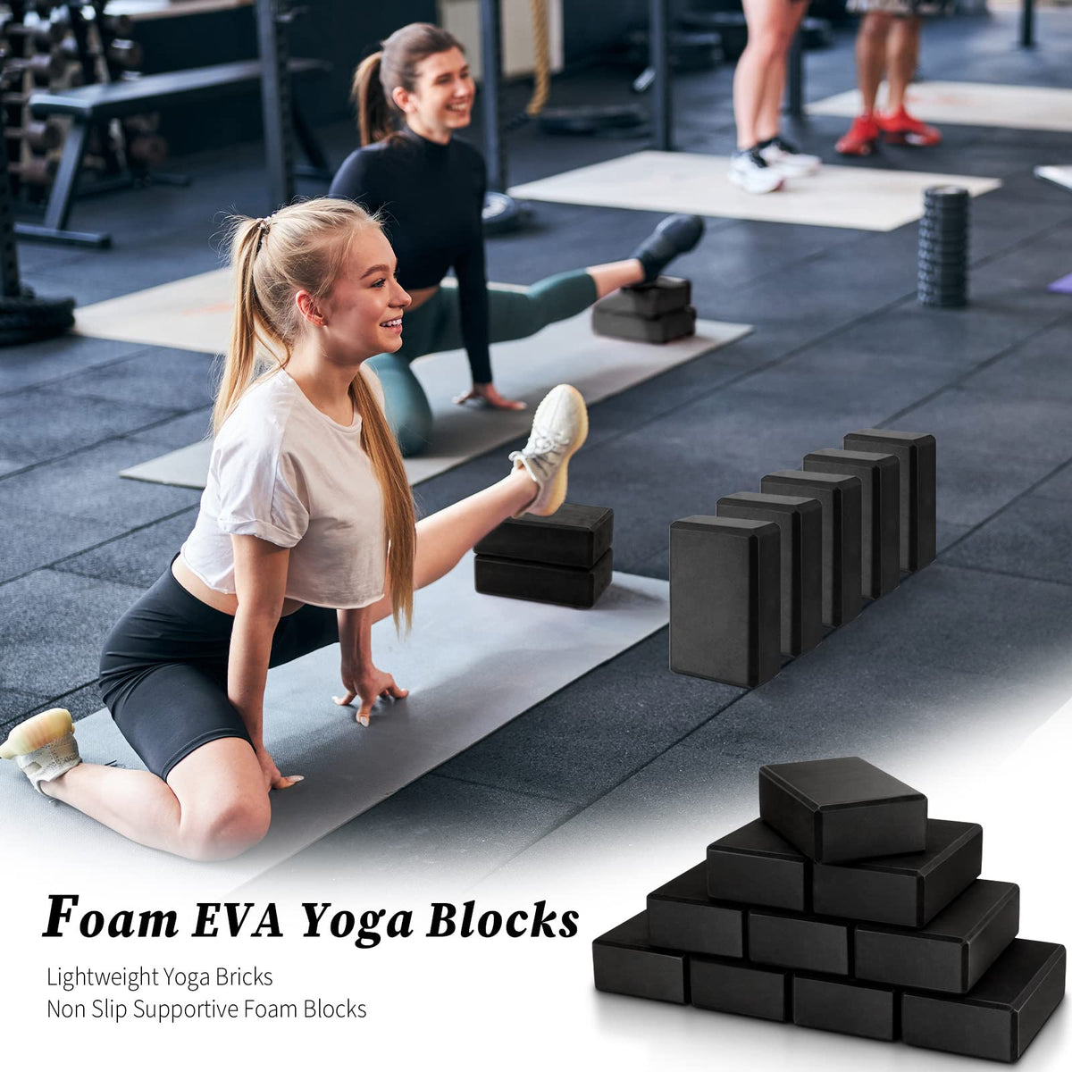 10 Pcs Yoga Blocks Bulk (Black)