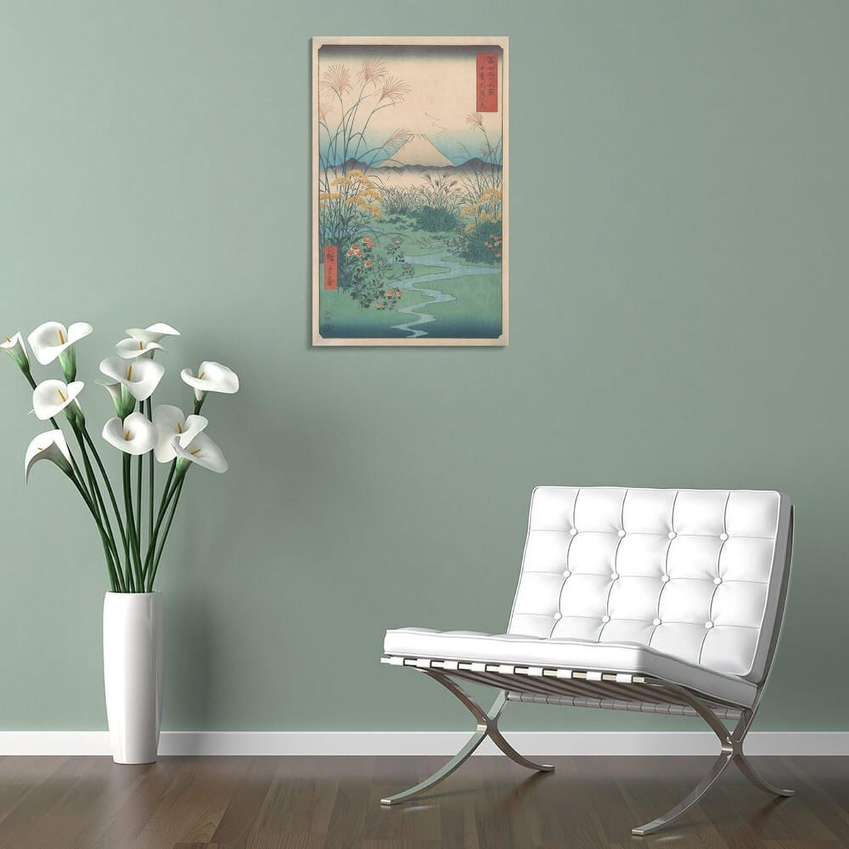 Hiroshige Japanese Oriental Ukiyo E Mount Fuji Landscape Canvas Printing Wall Art Prints Wall Decor Posters Vintage Zen Nature River Scene Minimalist Living Room Bedroom Study 20x30inch (style-8 / 20x30inch(50x75cm) Frame)