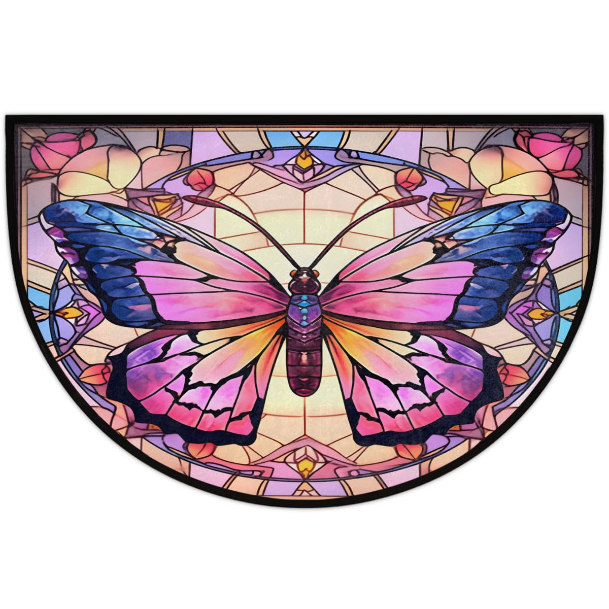 Flower Half Round Door Mat Non (A:a-9)