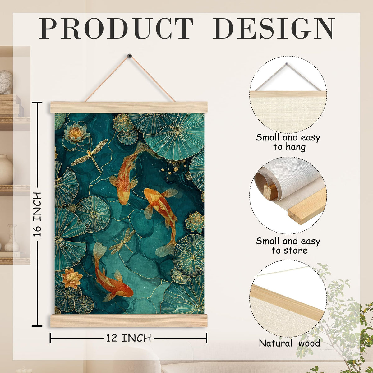 Japanese Koi Fish Zen Wall Art Decor (Japanese Koi Fish Zen Wall Art)