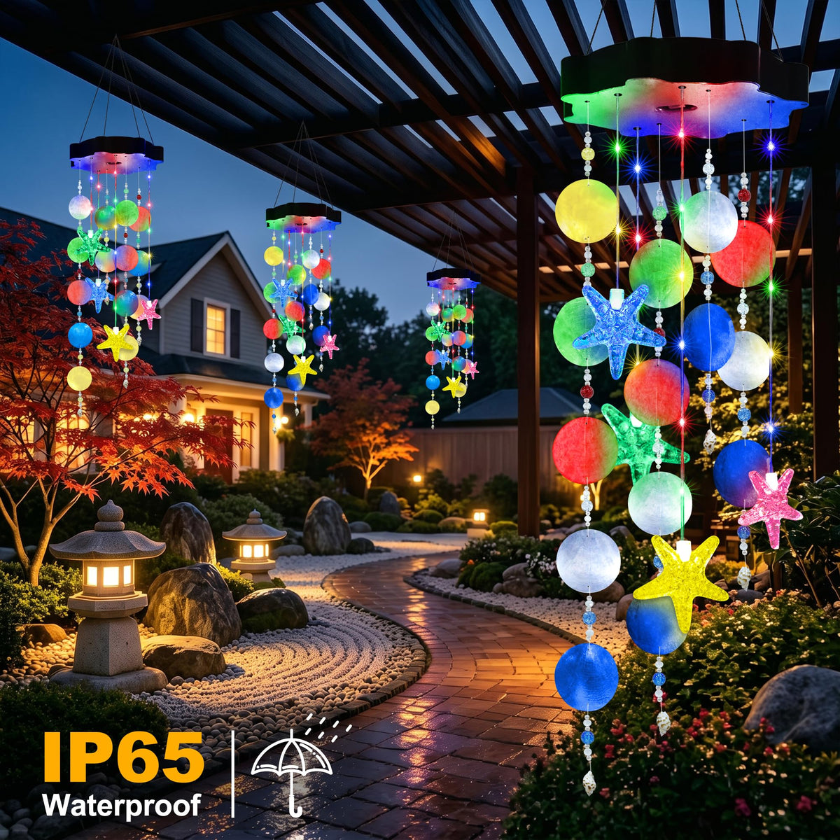 Boho Wind Chimes for Outside (Colorful)
