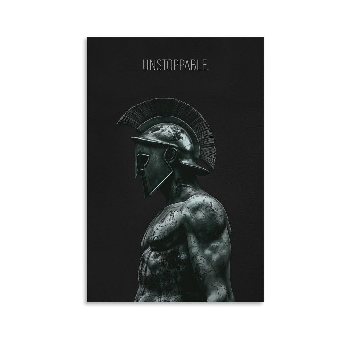 Spartan Warrior Motivational Text Poster Canvas Printing Wall Art Prints Wall Decor Posters Dark Stoic Helmet Minimalist Nordic Living Room Bedroom Office Gym Decor 20x30inch (style-13 / 20x30inch(50x75cm) Unframe)