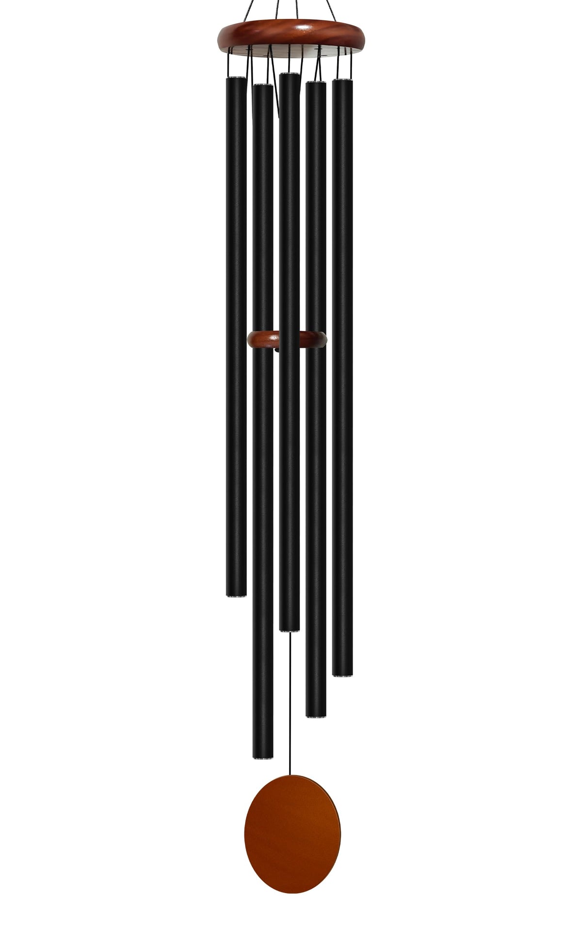 60" Aluminum Wind Chimes for Outside (Black / Classic 60" Deep Tone (5 Tubes))