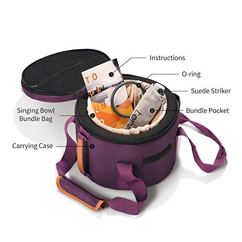 D# Note Crystal Singing Bowl 10 inch Navel Chakra with Heavy Duty Carrying Case and Suede Mallet (10 inch / D# Note)