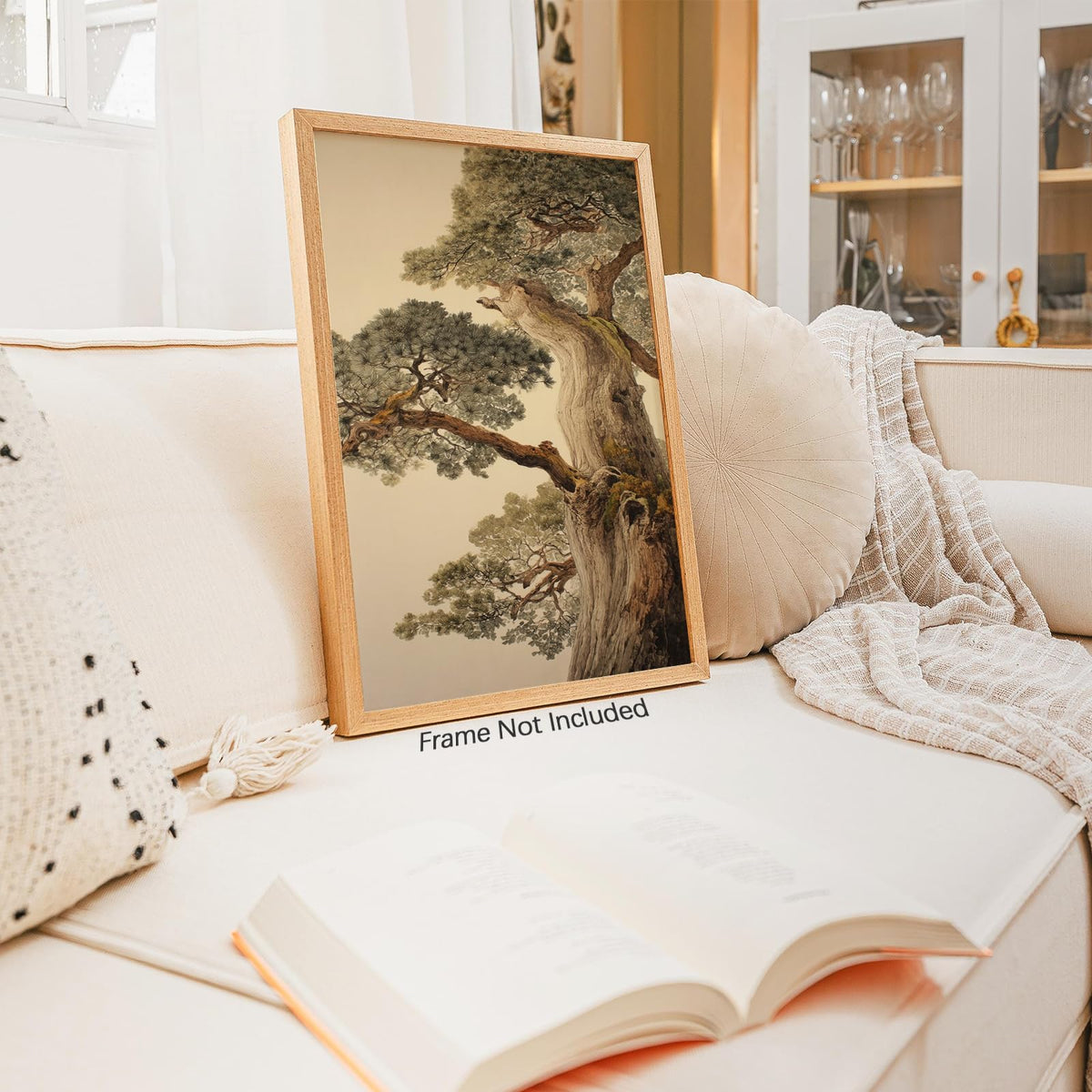 Vintage Japanese Pine Tree Wall Art Oriental Asian Tree Canvas Posters Japan Scenery Room Aesthetic Prints Calm Earthy Forest Botanical Painting for Home Bedroom Living Room Office 12x16in Unframed (Unframed / Japanese Poster / 16"L x 12"W)
