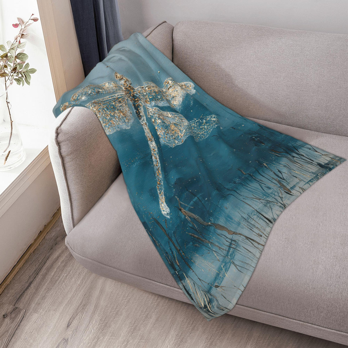 Dragonfly Fleece Throw Blanket Animal Dragonflies Gifts Room Decor 60"x80" (Dragonfly / 60"X80")