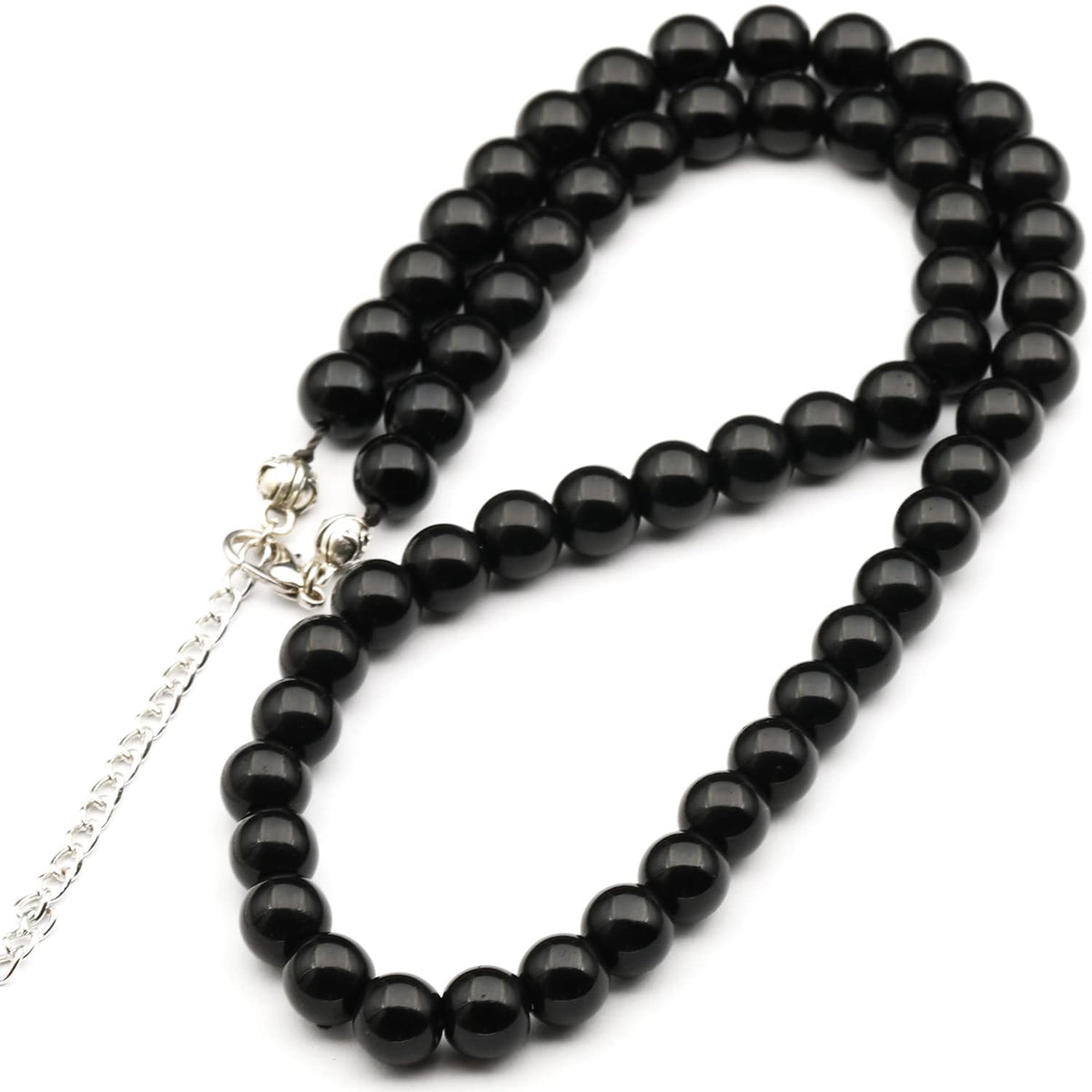 Natural Black Onyx Beaded Choker Necklace (Black Onyx / 16 Inches)
