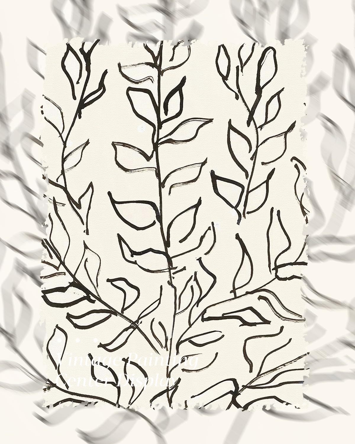 Vintage Framed Canvas Wall Art Plain Tree Drawing (Tree Portraits / 12"L x 12"W)