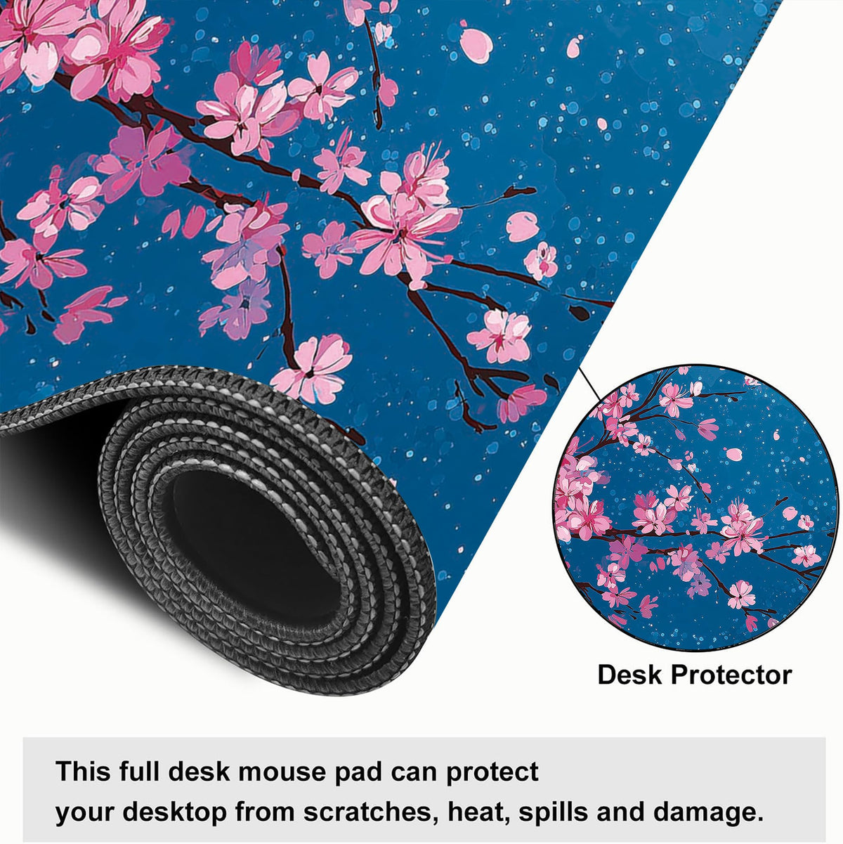 Cherry Blossom Large Gaming Mouse Pad Desk Mat Extended Mousepad (Cherry Blossom / 35.4L x 15.7W inches)