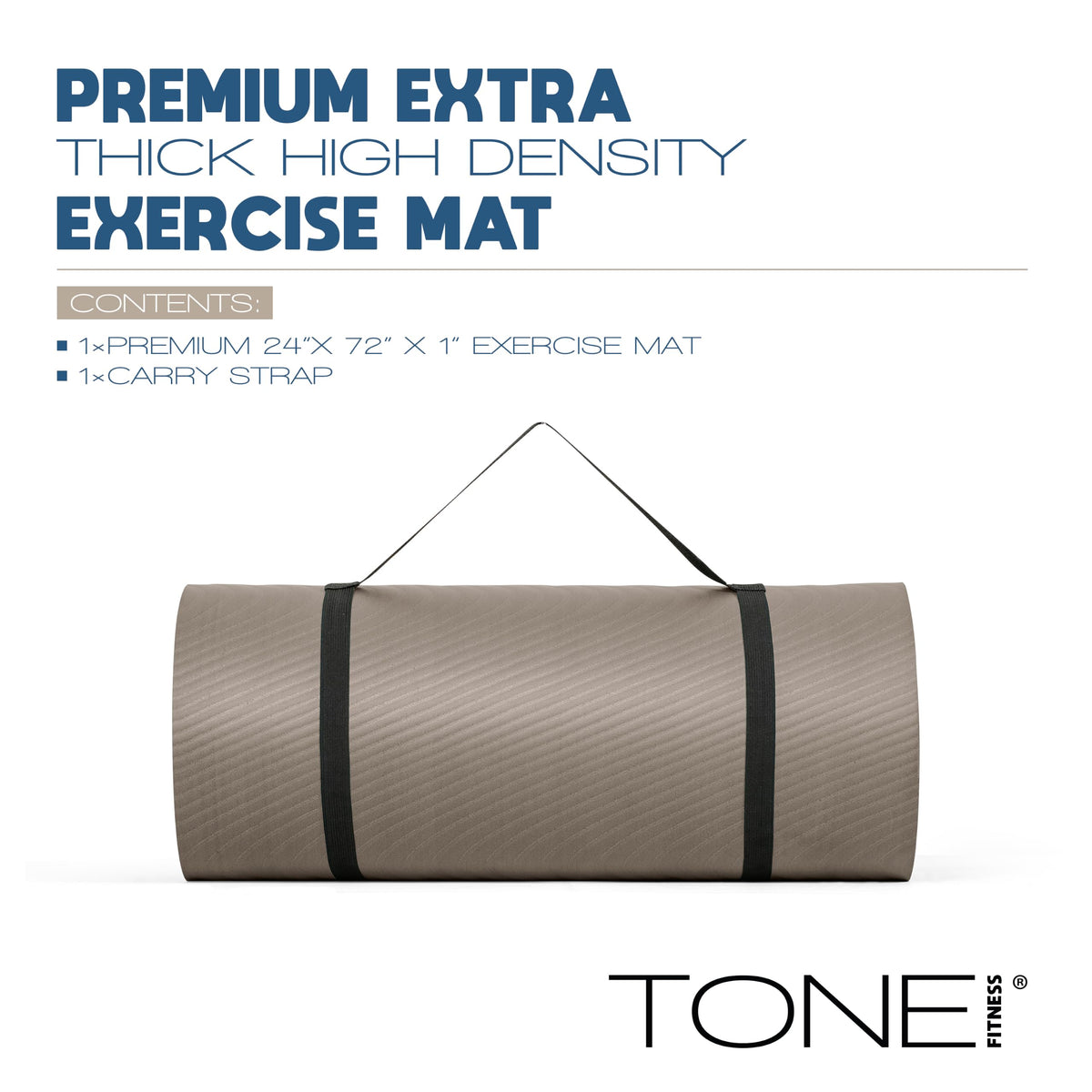 1" Extra Thick Yoga Mat (Wave / Beige)