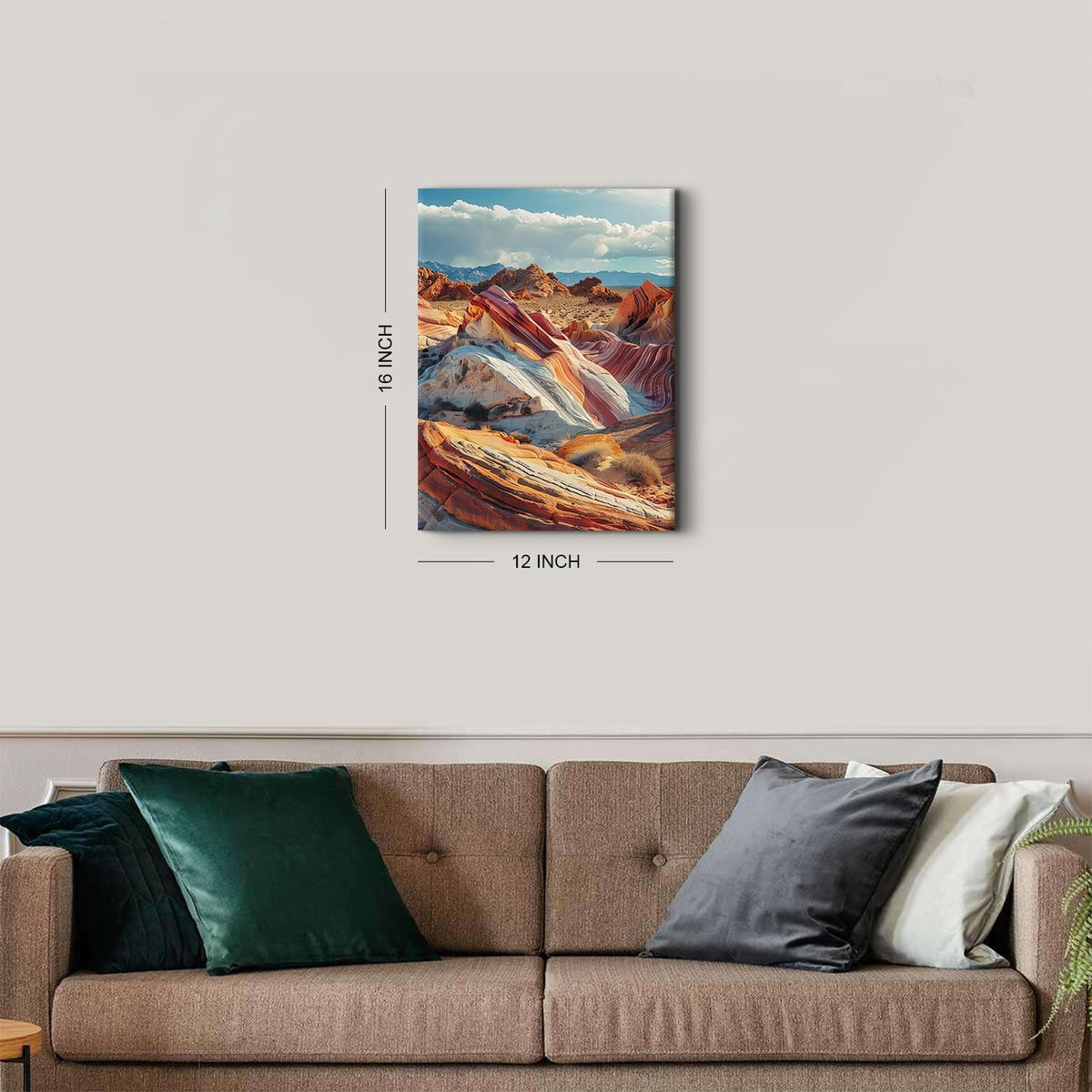 Nature Desert Landscape Wall Art for Bedroom Decorations Western Decor Rock Mountain Pictures Wall Decor USA Nevada Valley of Fire State National Park Scenery Painting Canvas Prints Artwork 12x16" (12"L x 16"W / FSPFJ11)