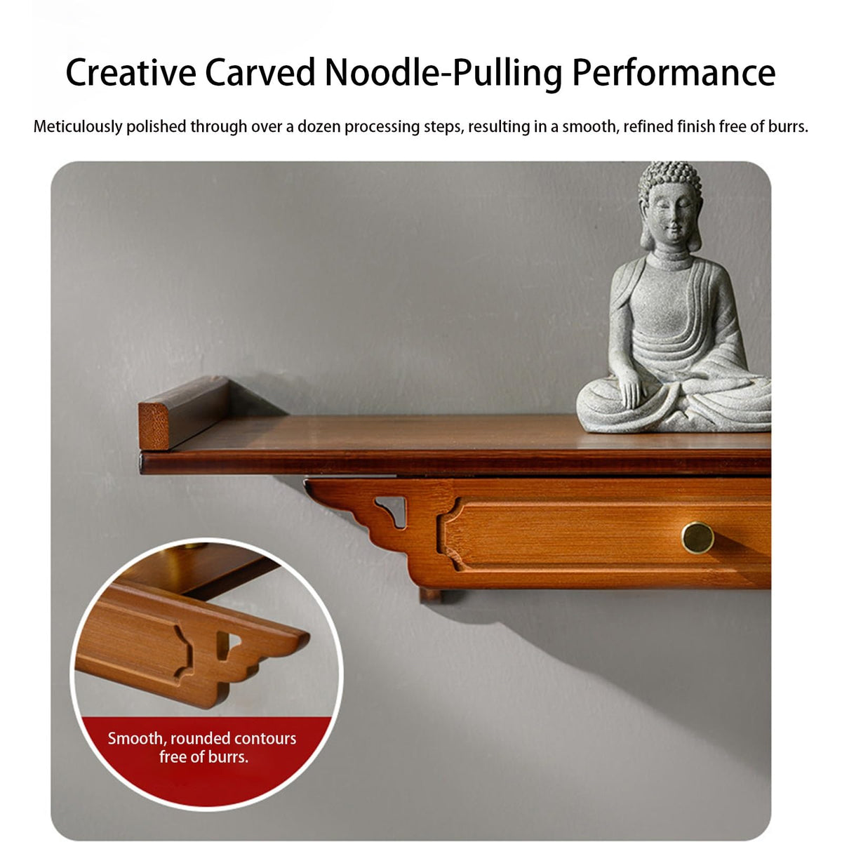 Wooden Wall Mounted Pull (Brown 15.7in)