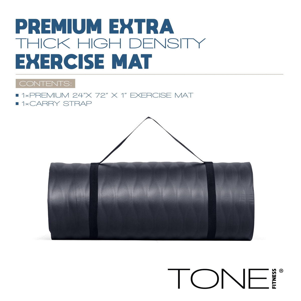 1" Extra Thick Yoga Mat (Mesh / Black)