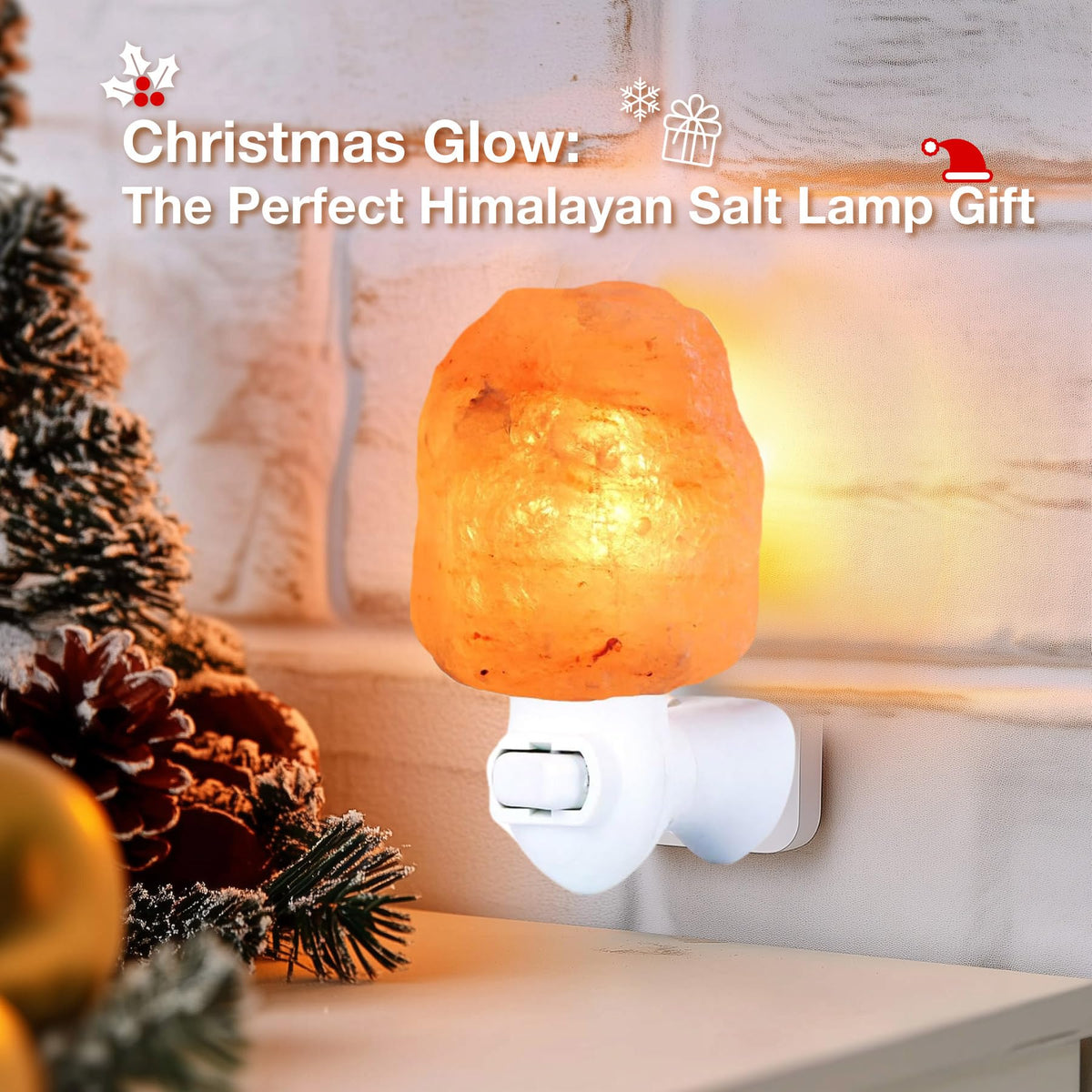 Himalayan Salt Lamp Night Light Plug (Pink / Natural-1 pack)