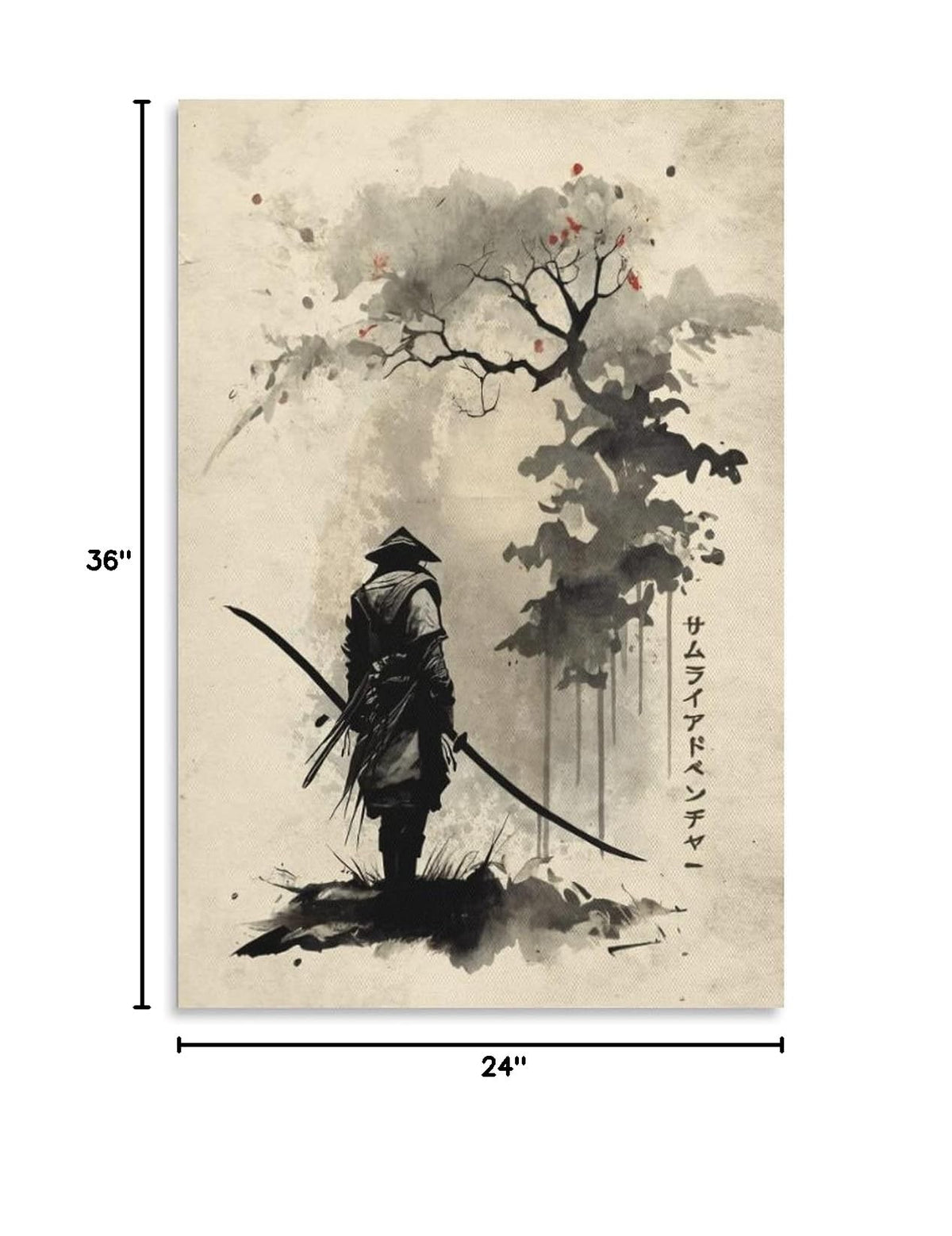 Japanese Ink Bushido Posters And Prints Samurai Journey Canvas Painting Wall Art Character Pictures Decoration Living Room Home Decor Unframed 24 x36 inches (36"L x 24"W / Unframe-9)