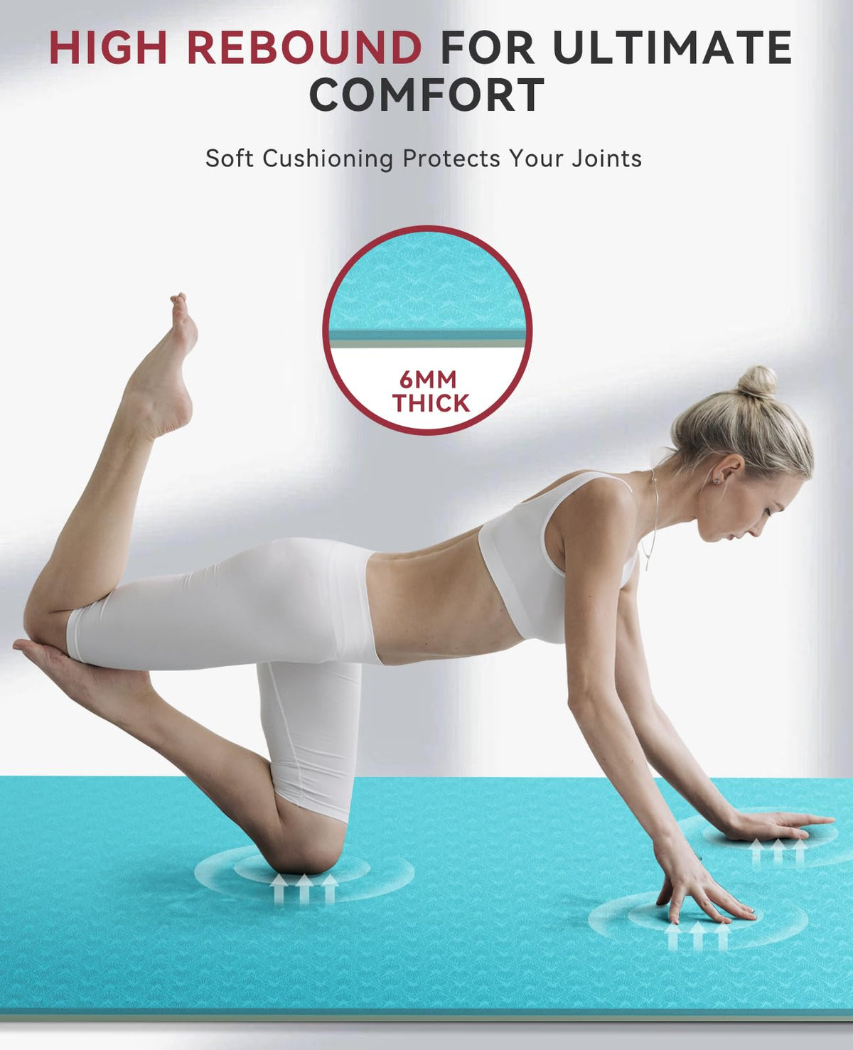 Large Yoga Mat (Turquoise/Mint green)