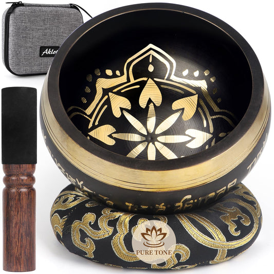 HandMade Meditation Singing Bowl (5 inch Black)