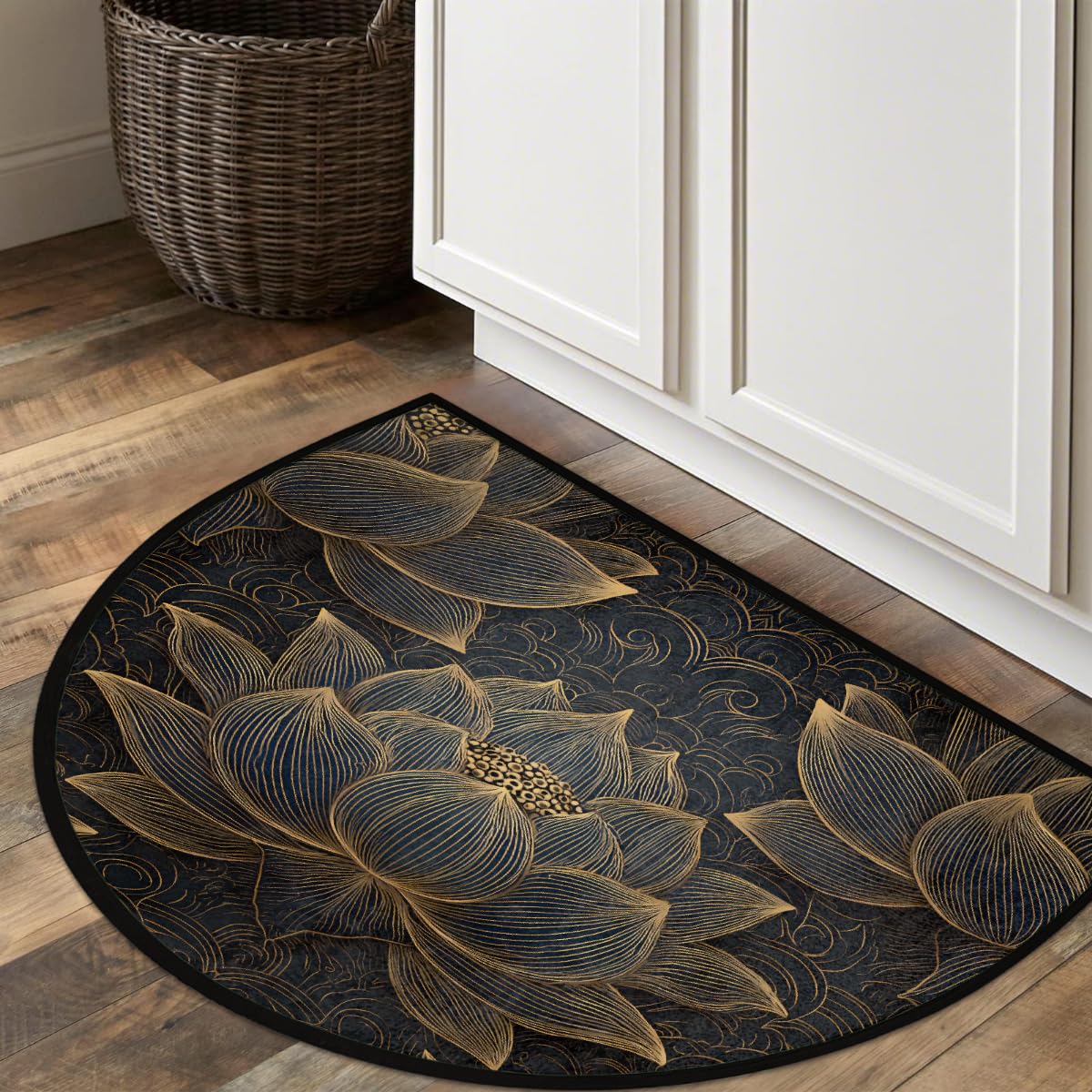Golden Lotus Half Round Door Mat Non (B:e-48)