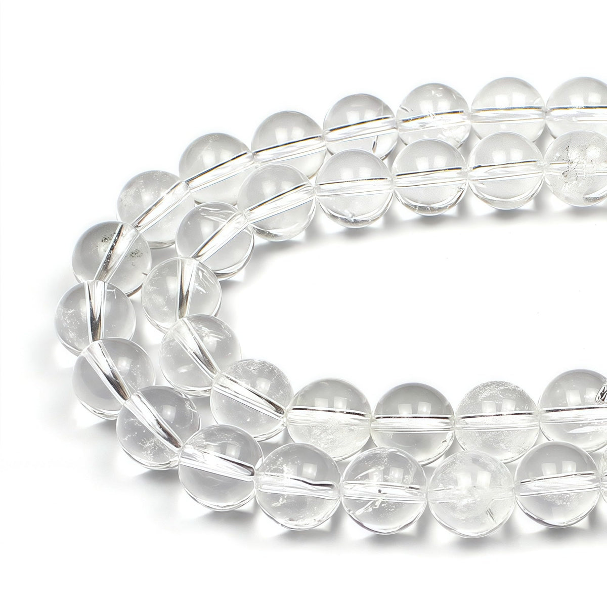 7A Natural White Clear Quartz Round Beads Gemstone Beads for DIY Necklace Bracelat Jewelry Making Strand 15" (White Clear Quartz / 6mm)
