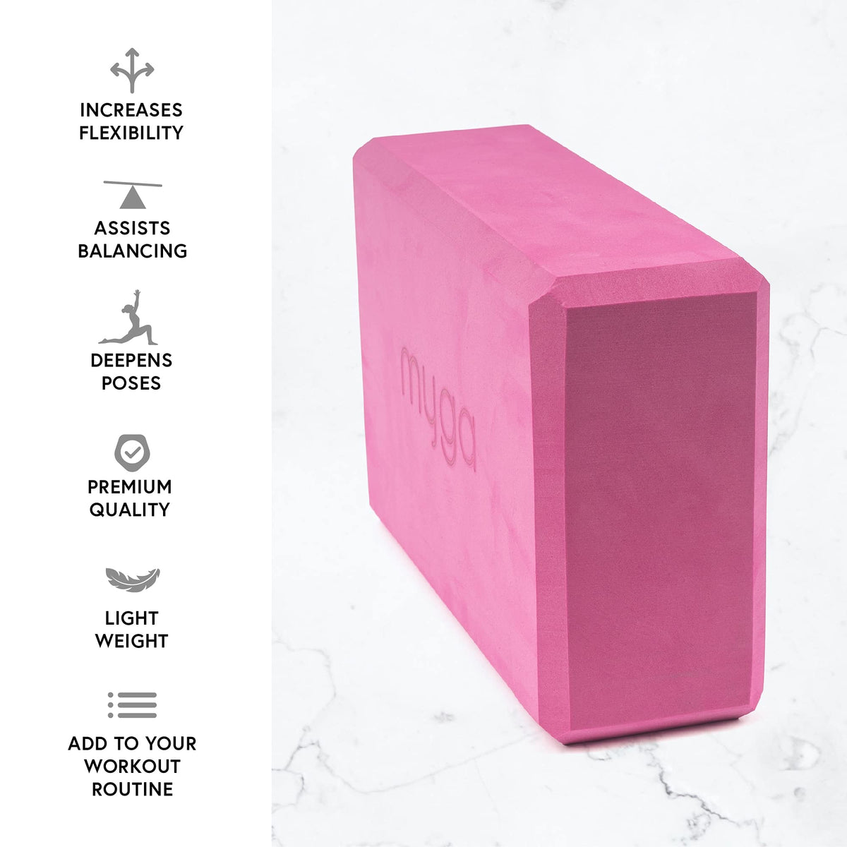 Yoga Block Lightweight EVA Foam Yoga Brick (Plum / One Size)