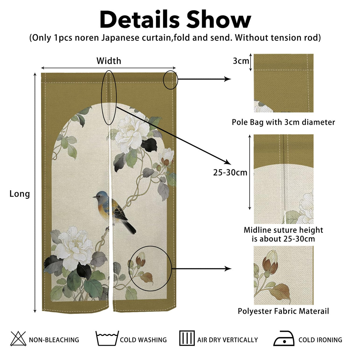 Japanese Noren Doorway Curtain (Green)