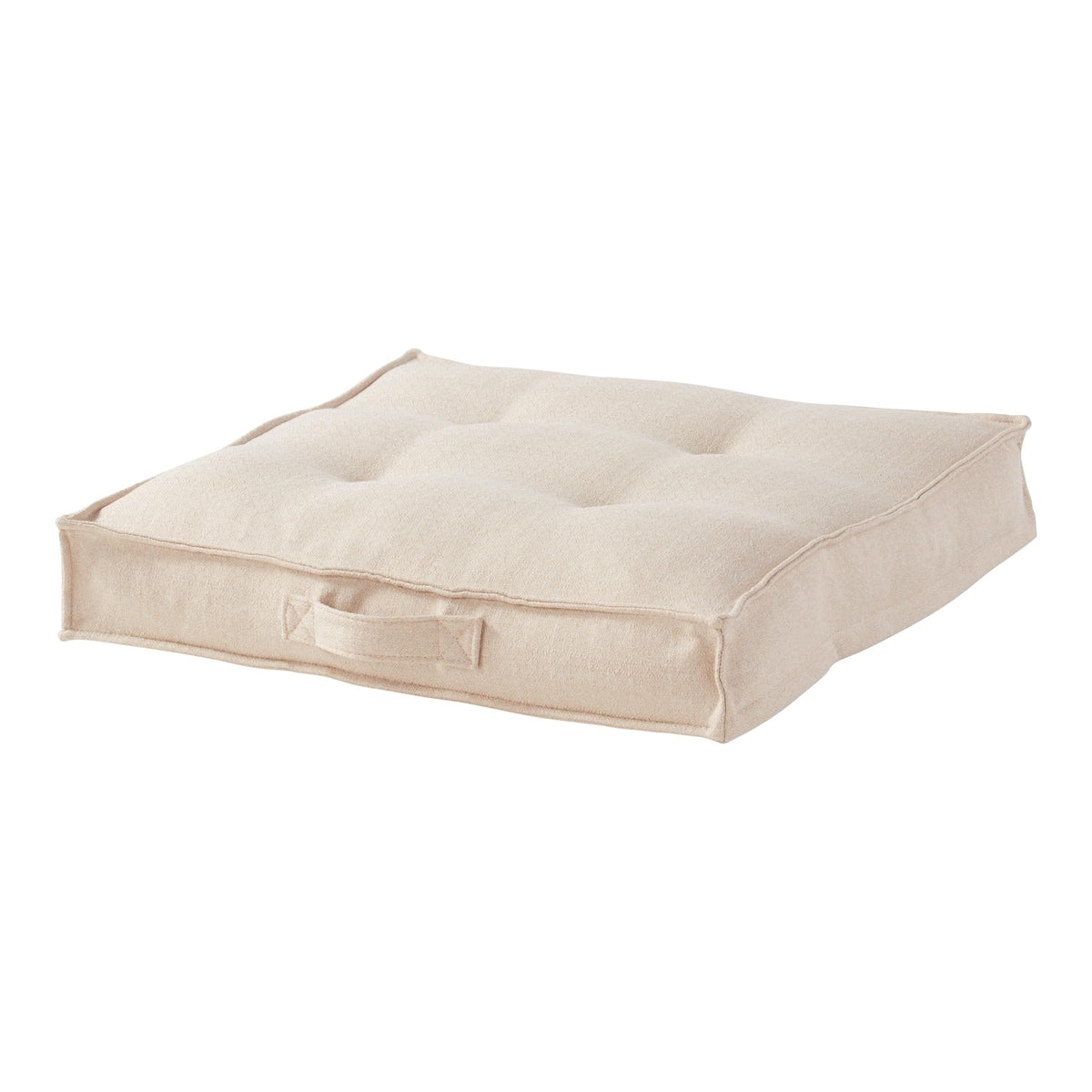 Square Tufted Floor Pillow with Removable Cover (Cream / Small (24"))