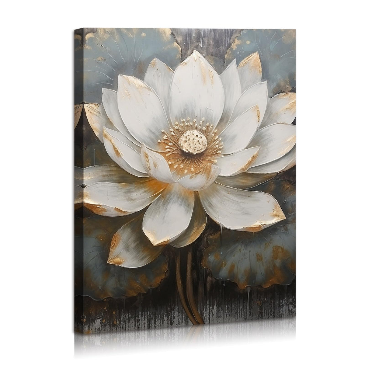 Lotus Wall Art Modern Zen High (36"L x 24"W / Lotus)