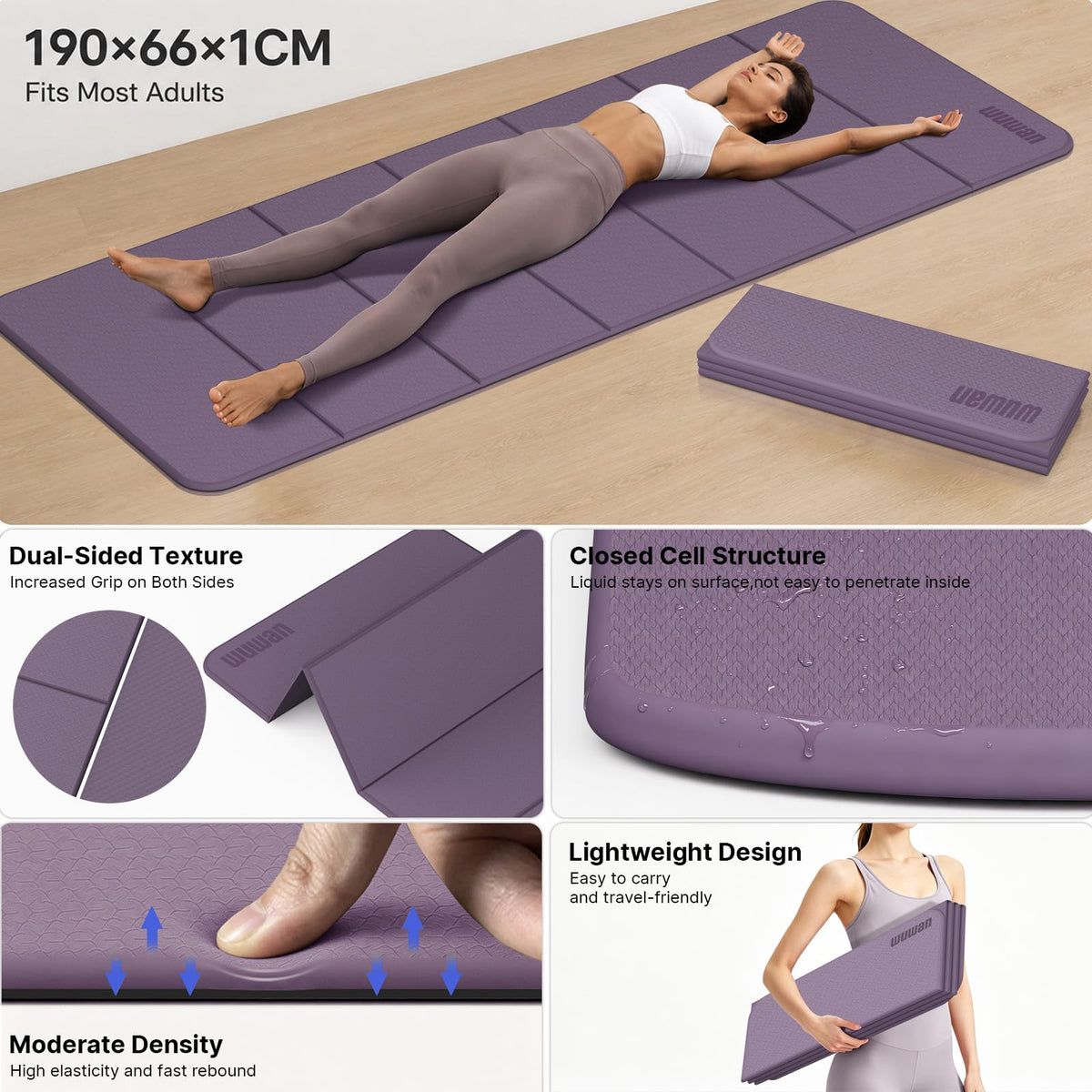 Yoga Mat Thick 10mm (Purple)