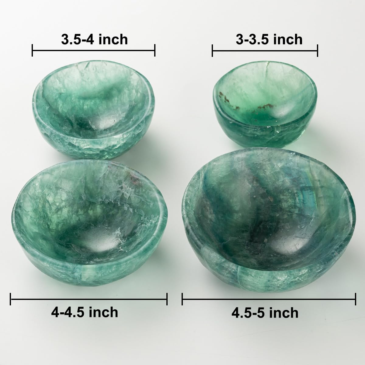 Natural Green Fluorite Crystal Bowl Hand (Green Fluorite / Medium)