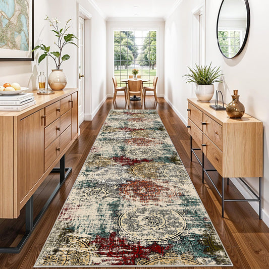 Long Hallways Runner Rug 2x10 (Red/Green/Multi / 2' x 10' (Rectangular))