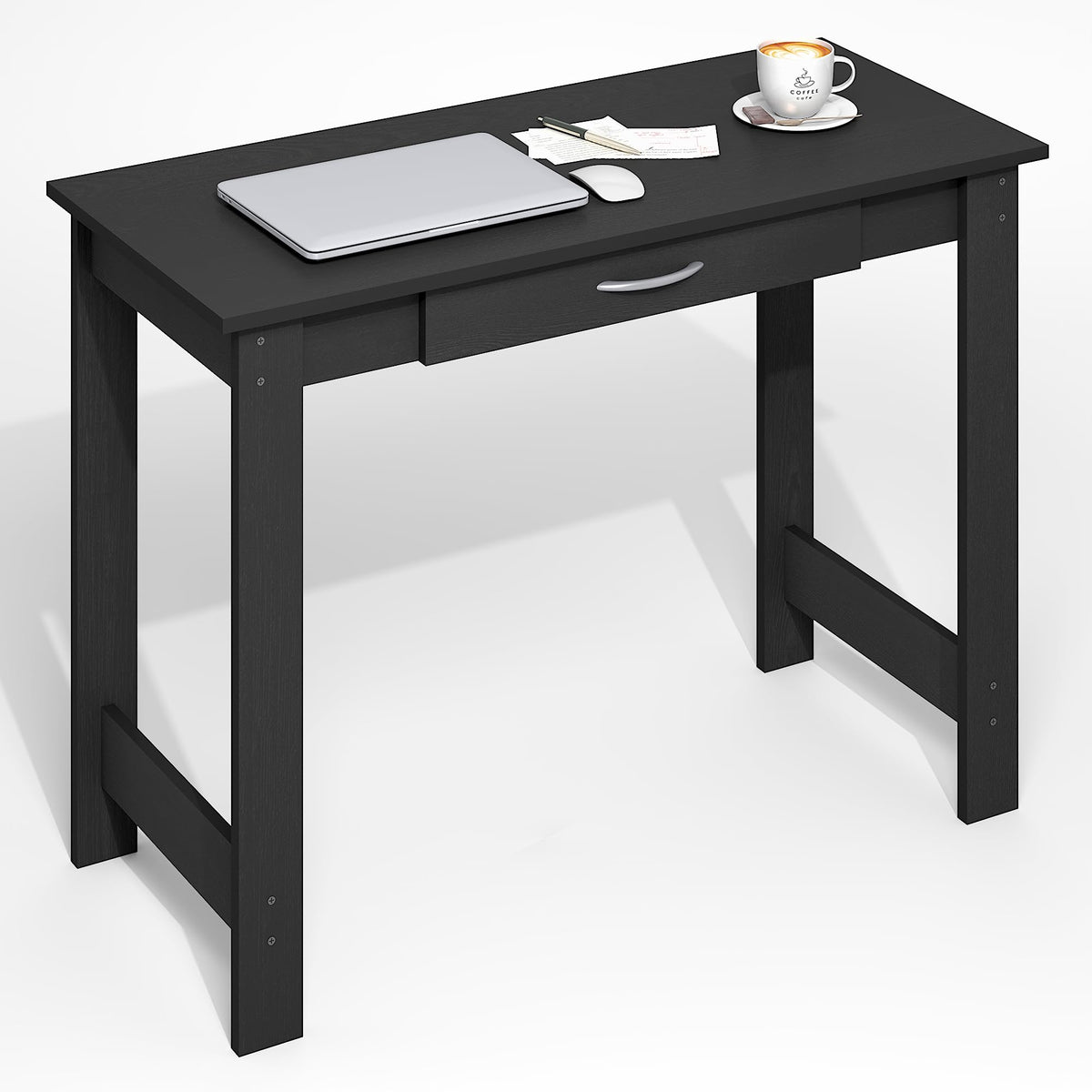 Jaya Desk 39.2 Wide Computer Desk with Drawer (Darkwood / 39" Wide New)