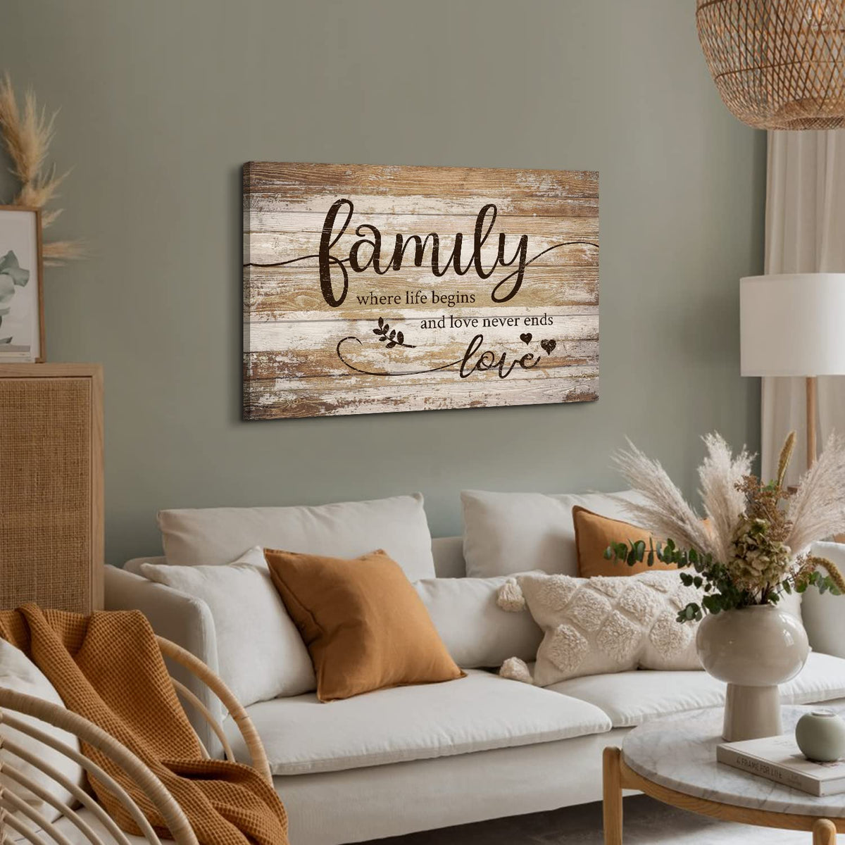 Large Family Canvas Wall Art for Kitchen Living Room Bless This Home Wall Decor Rustic Vintage Signs Pictures Farmhouse Family Painting Prints Christian Artwork Bedroom Office Home Decorations 24x36” (36"L x 24"W / Family)