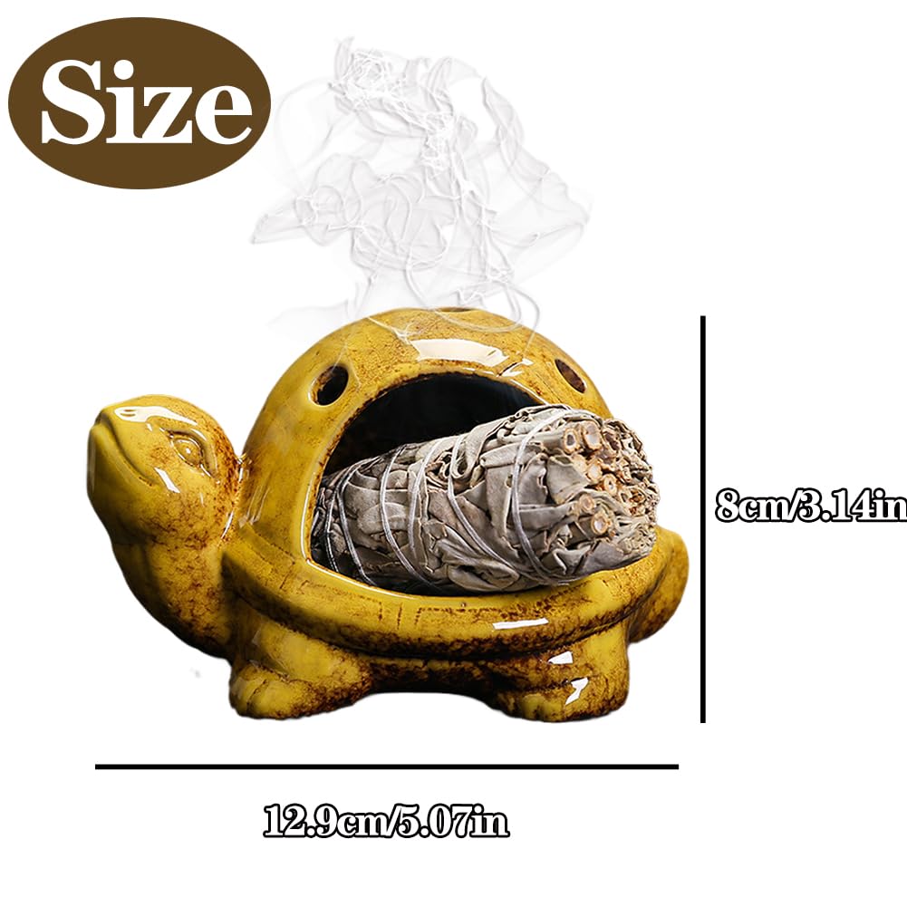 Turtle Palo Santo Holder Ceramic Palo Santo Burner Sage Holder for Burning (B)