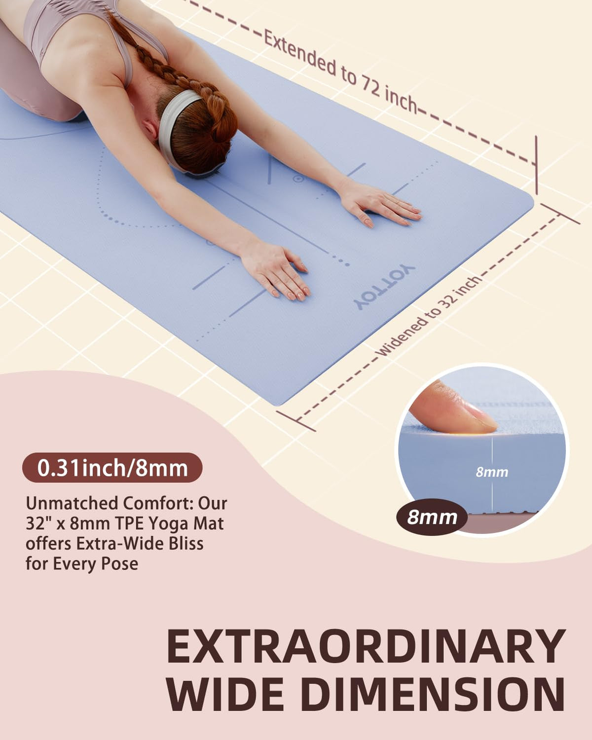 Yoga Mat 72"x 32"x1 (Nile / 72 x 32 x 1/3 in)