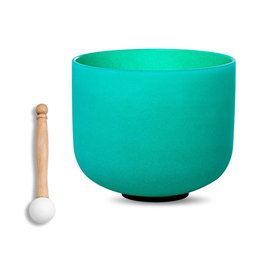 Crystal Singing Bowl 9 Inch Green F Note 432Hz (Green 9 Inch F)
