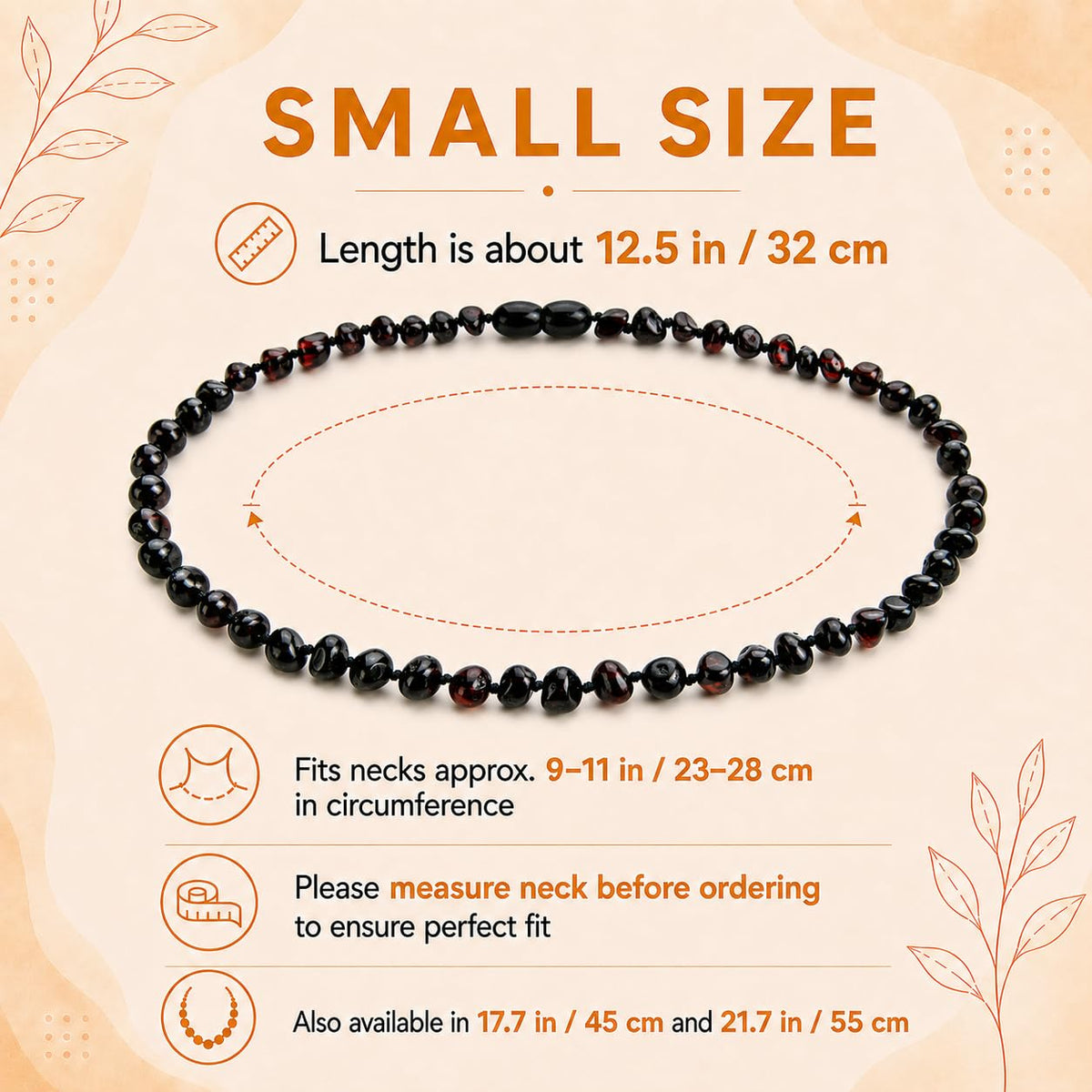 Baltic Amber Necklace (Black)